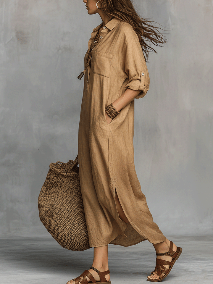 Bohemian Charm | Abito Casual Boho con Bottoni