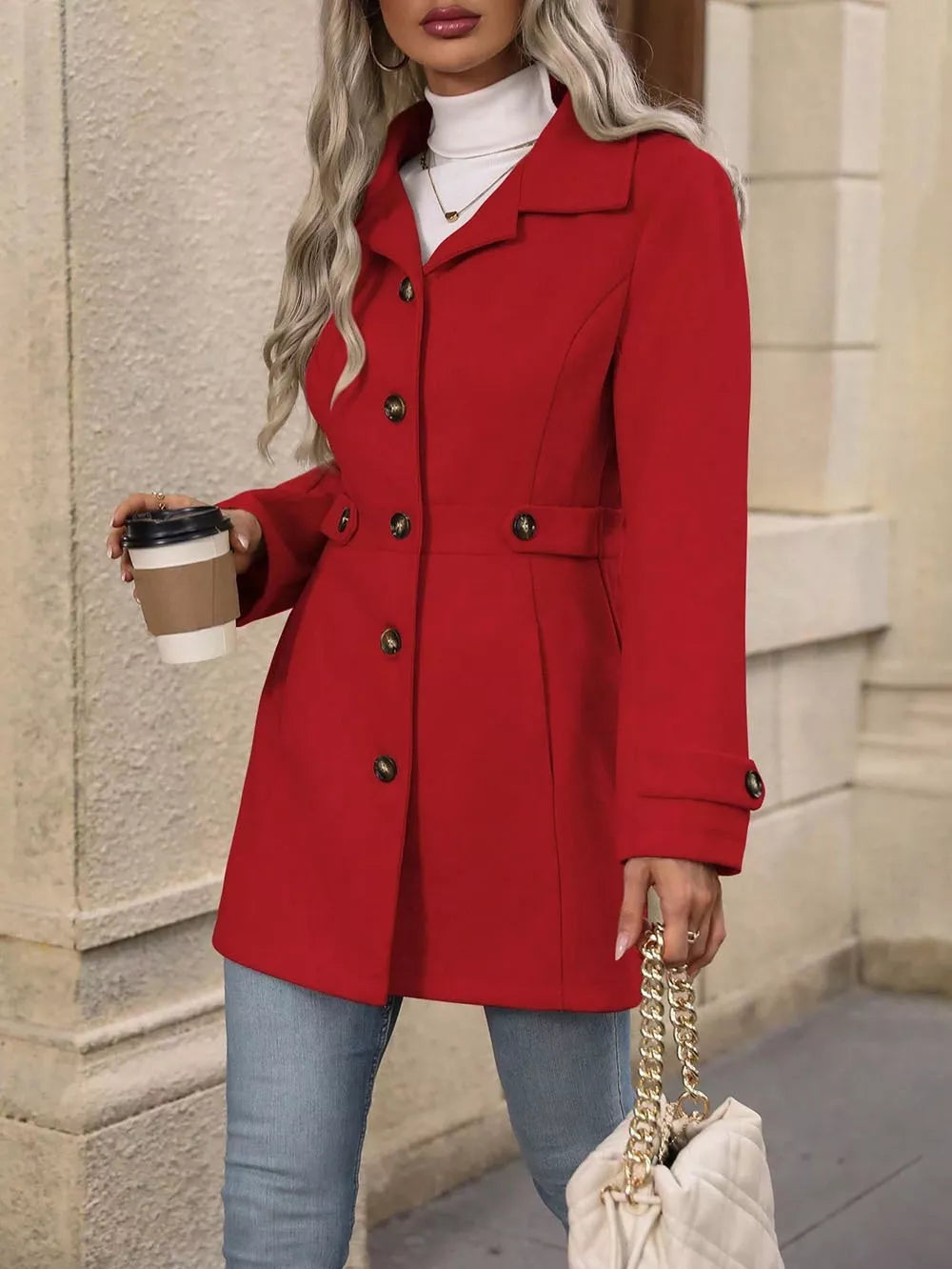 Veronika – Cappotto urbano premium con bottoni