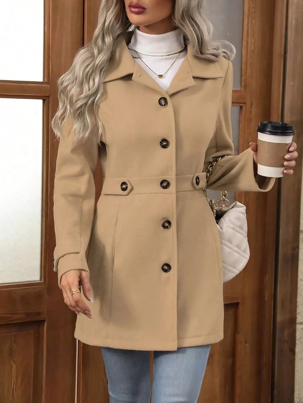 Veronika – Cappotto urbano premium con bottoni