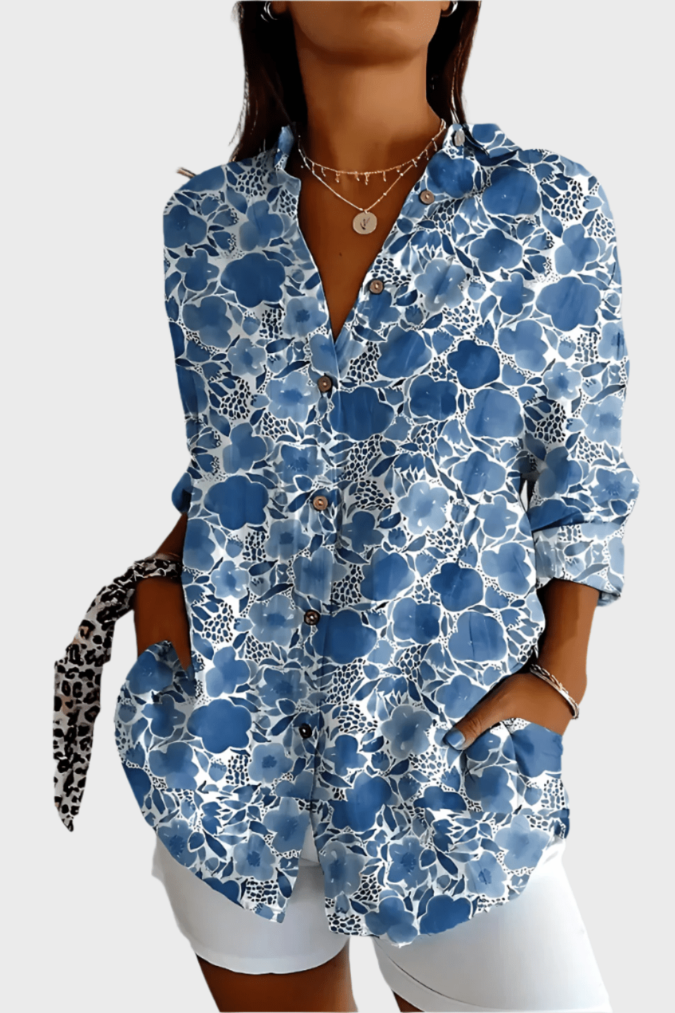 Camicia floreale in cotone