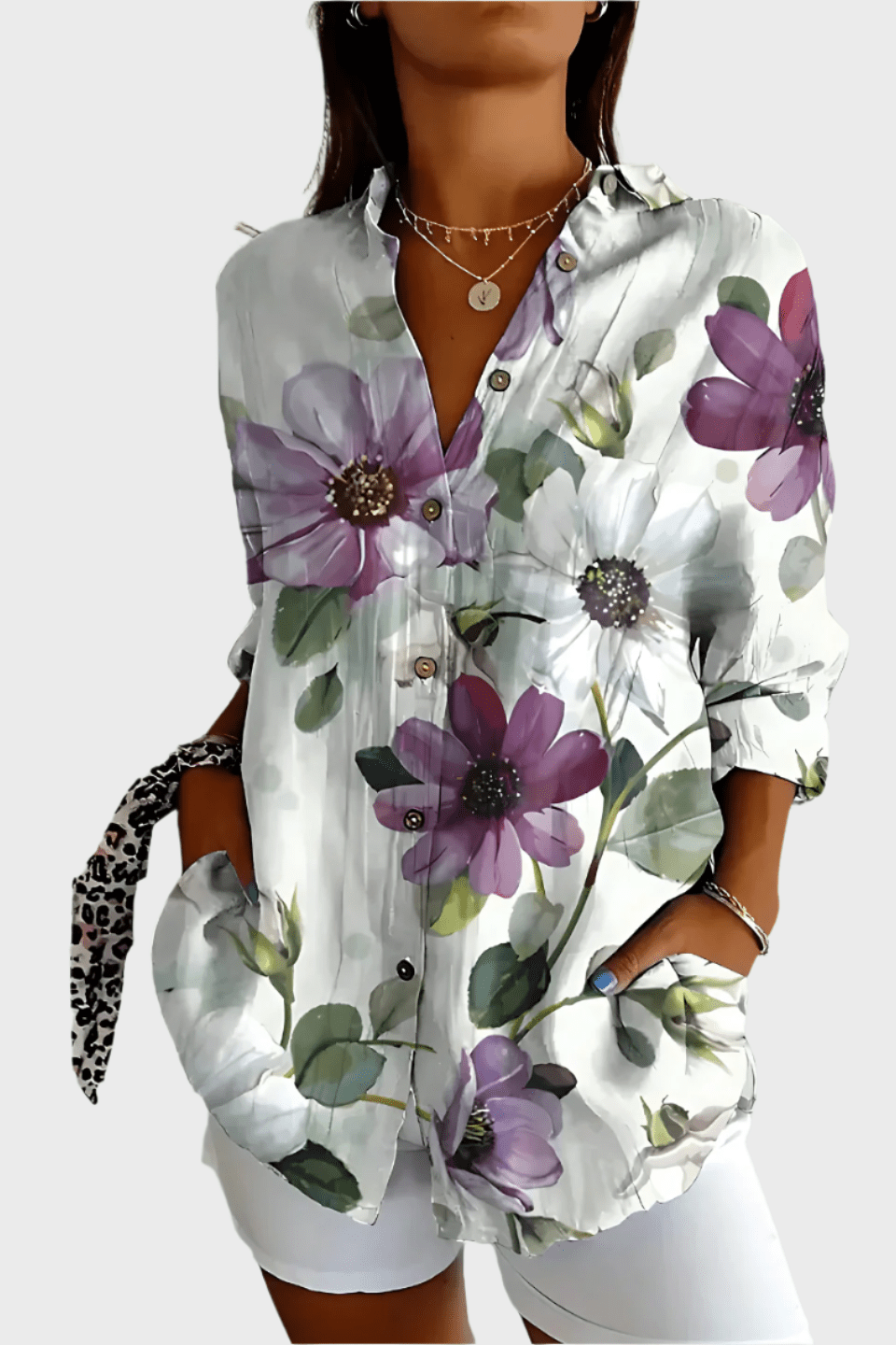 Camicia floreale in cotone