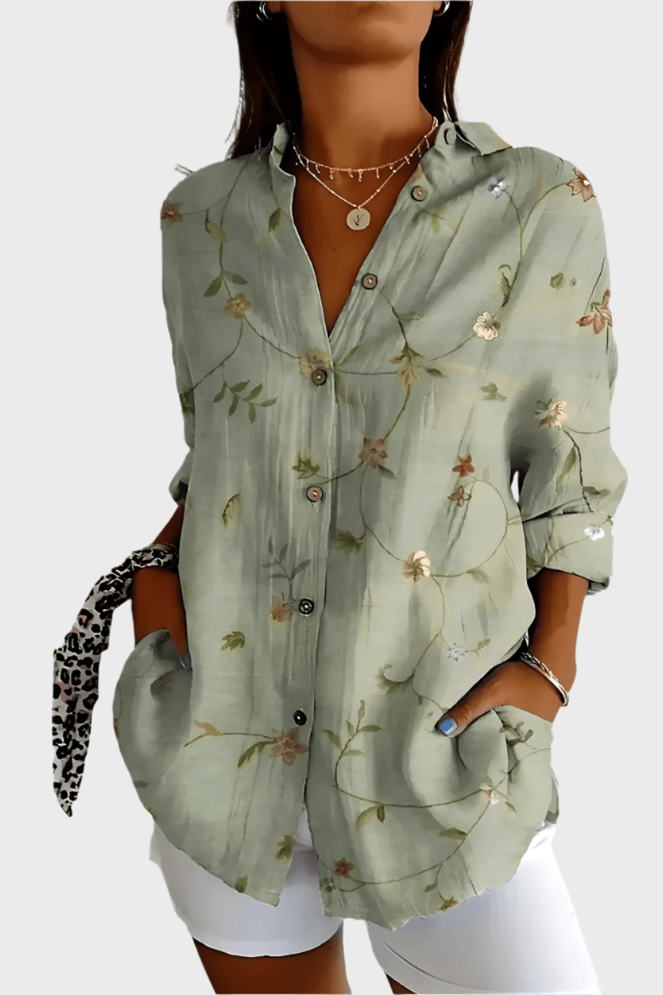 Camicia floreale in cotone