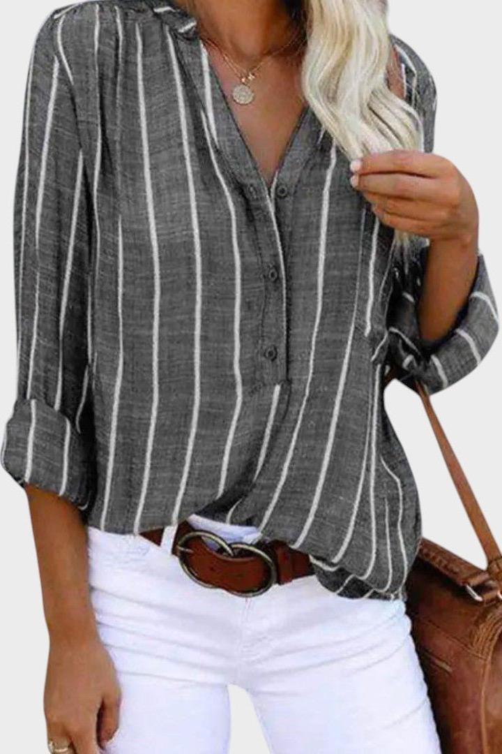 Débora - Camicia a righe fatta a mano