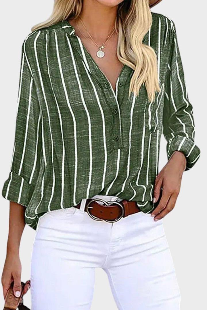 Débora - Camicia a righe fatta a mano
