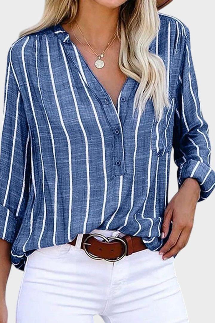 Débora - Camicia a righe fatta a mano
