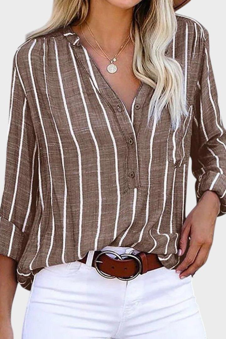 Débora - Camicia a righe fatta a mano