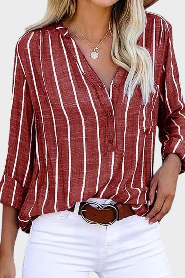 Débora - Camicia a righe fatta a mano