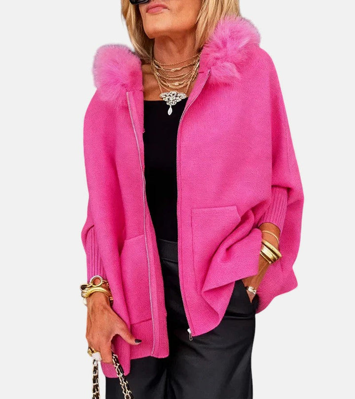 Monika – Cappotto da donna comodo con cappuccio e tasche