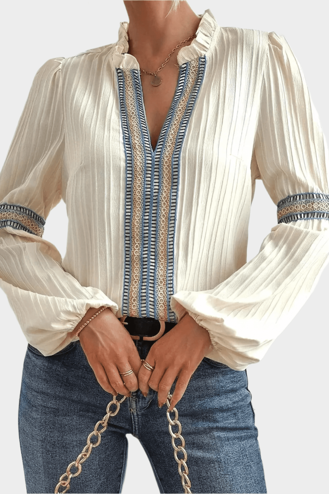 Camicia elegante con scollo a V