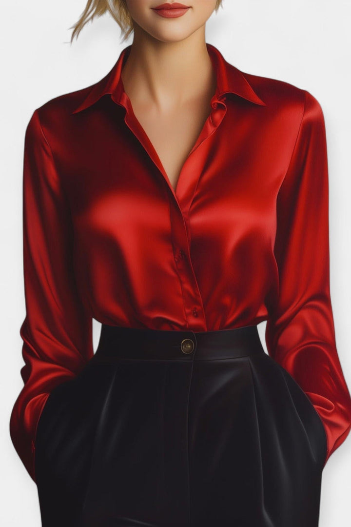 Camicia in raso con colletto