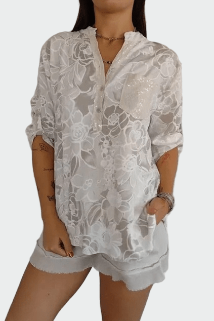 T-shirt con motivo floreale