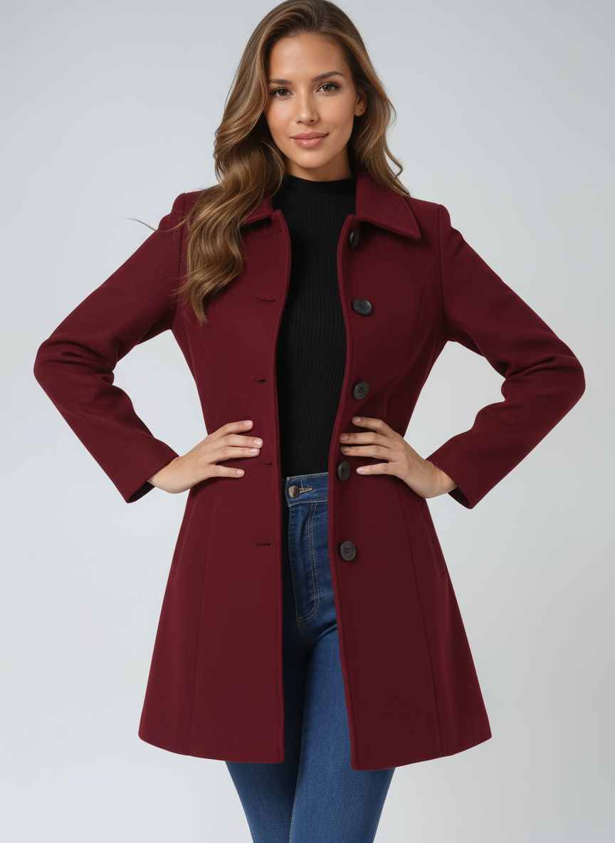 Petra - Cappotto invernale da donna con bottone