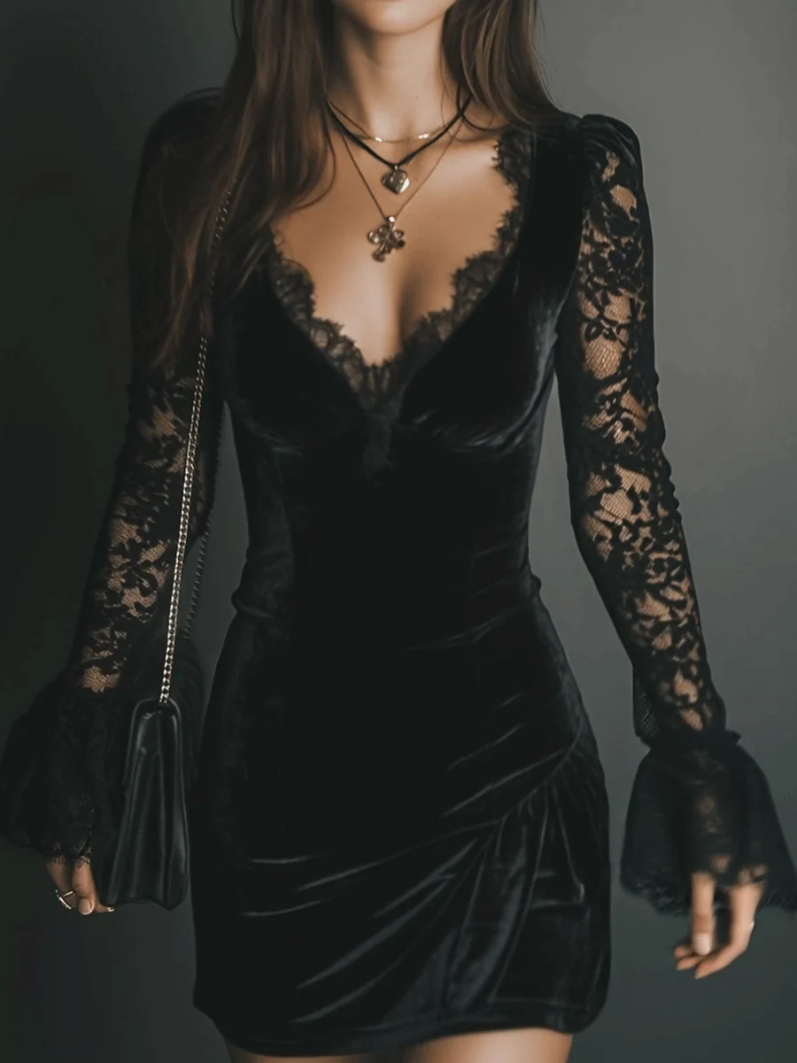 Blanka – Elegante abito nero in pizzo