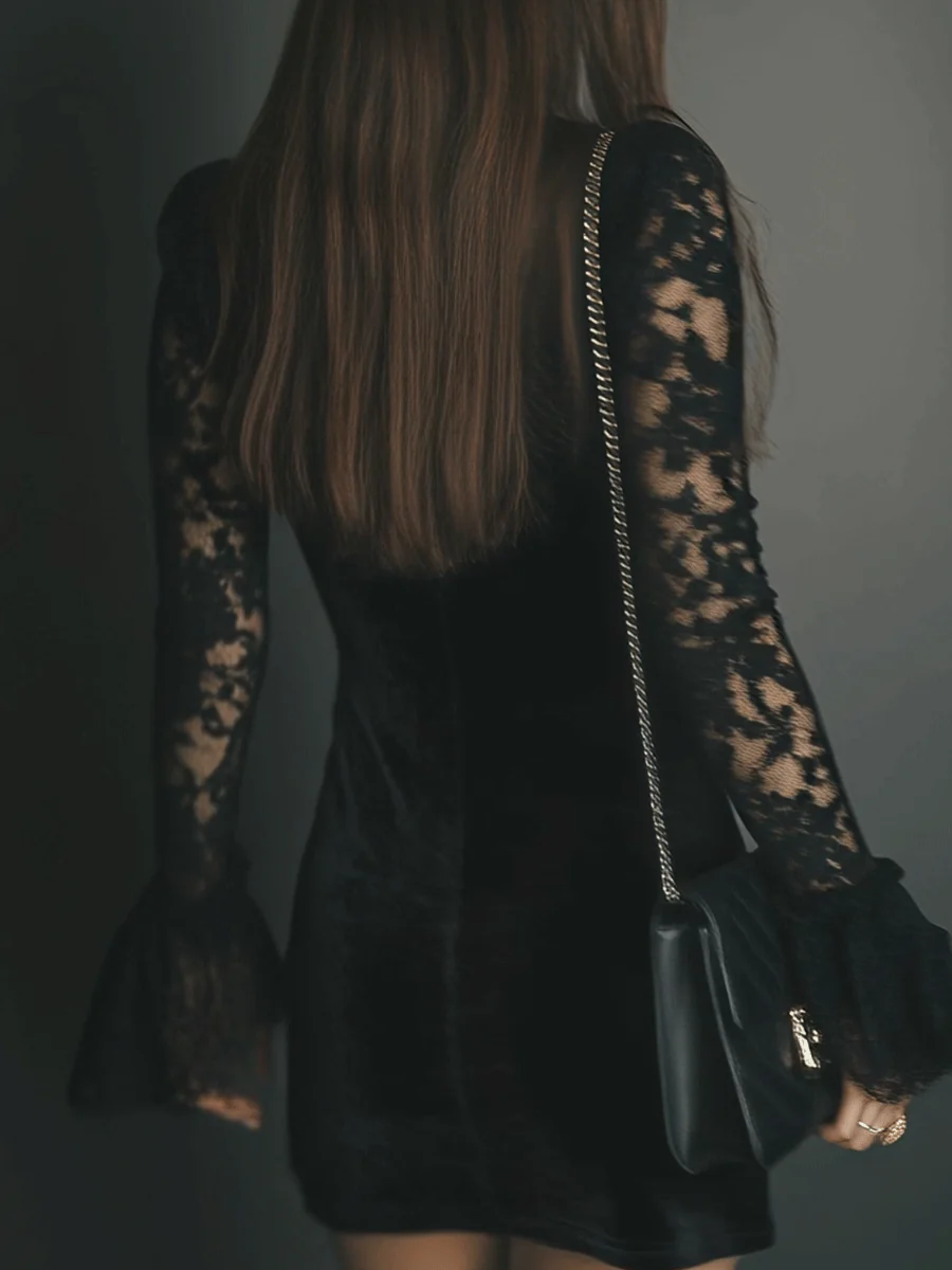Blanka – Elegante abito nero in pizzo