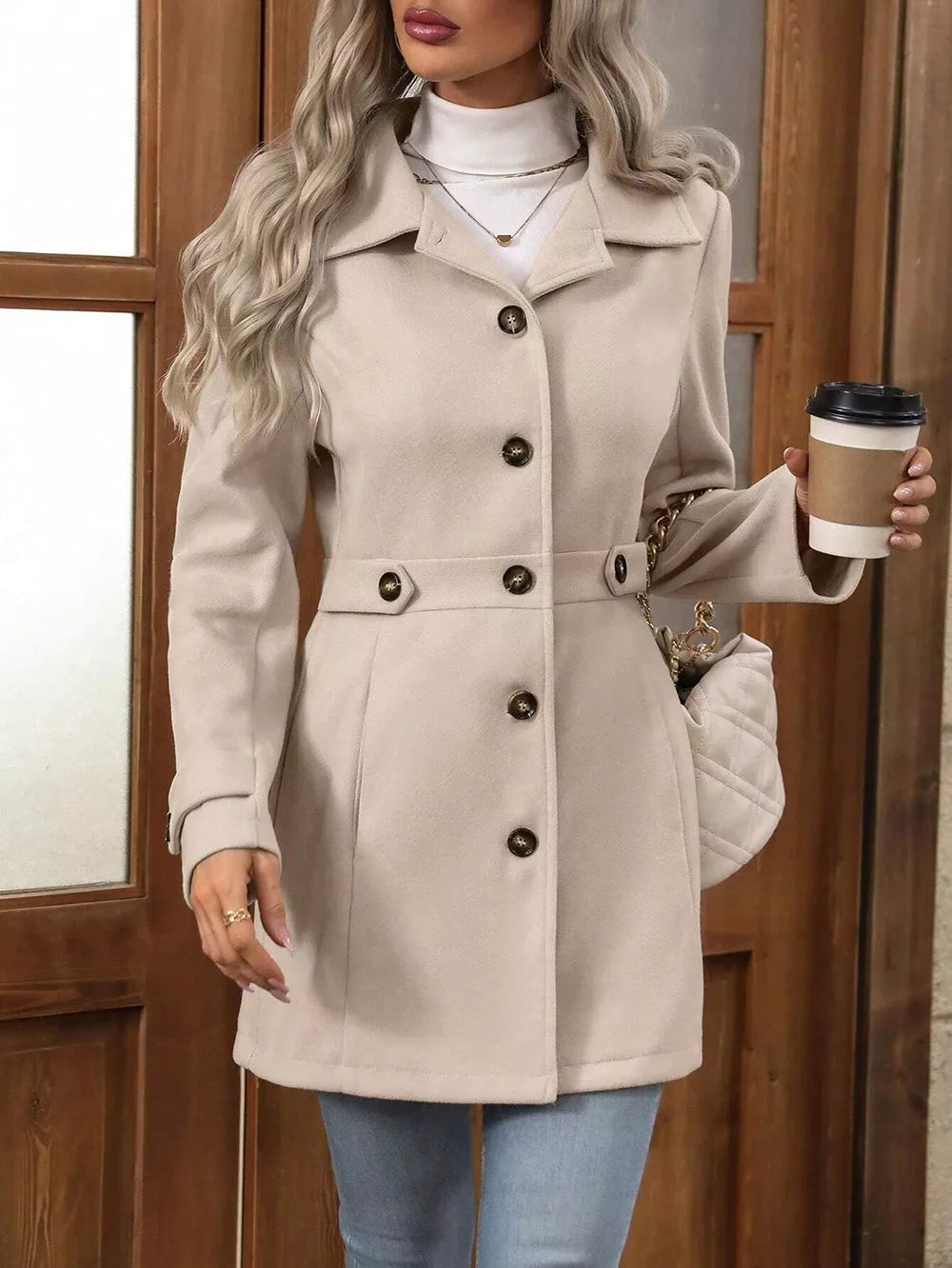 Veronika – Cappotto urbano premium con bottoni