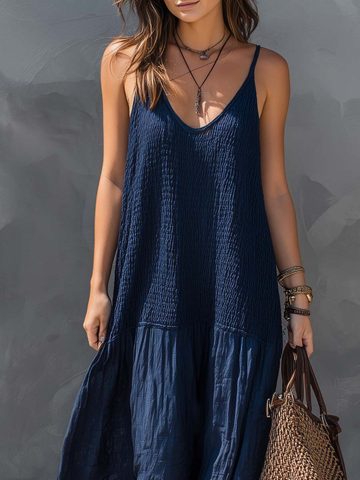 Bohemian | Abito Maxi Patchwork in Cotone e Lino