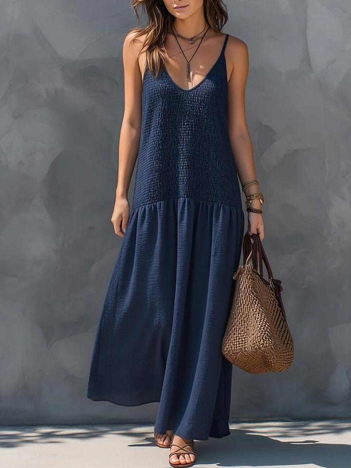 Bohemian | Abito Maxi Patchwork in Cotone e Lino